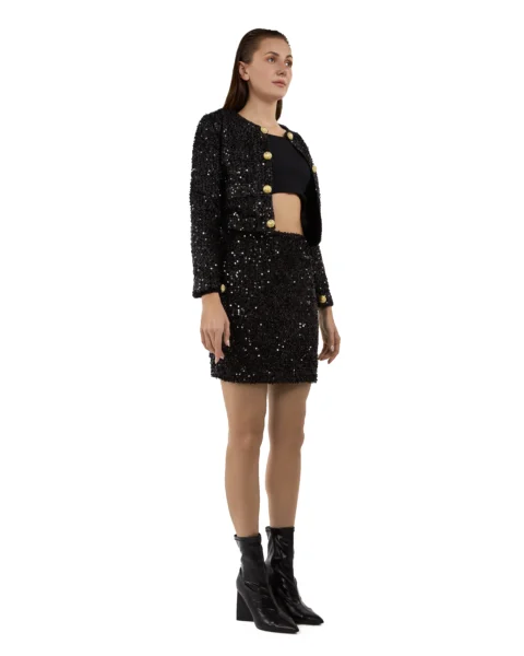 Midnight Sequin Bouclé Co-ord Set