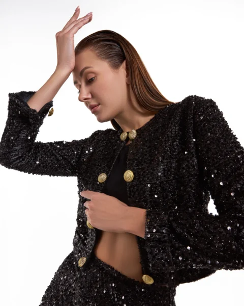 Midnight Sequin Bouclé Co-ord Set