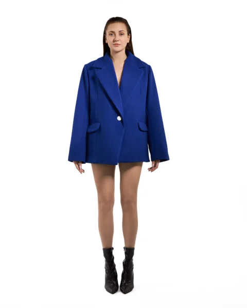 Royal Blue Oversized Wool-Blend Blazer