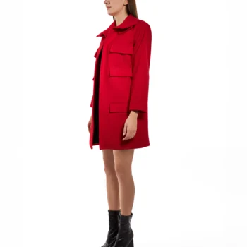 Scarlet Red Utility Wool-Blend Jacket