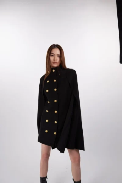 Royal Military Wool-Blend Cape Coat