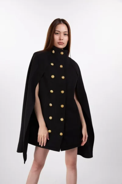 Royal Military Wool-Blend Cape Coat